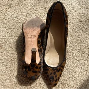 Jcrew Leather Leopard Heels